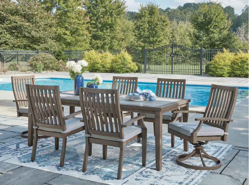 Rainier Ranch Outdoor Dining Table and 6 Chairs